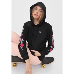Vans Women’s Barbed Floral Graphic Pullover Hoodie - Black - Size Medium